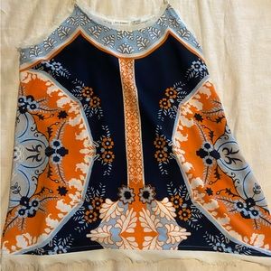 Orange and blue tank top
